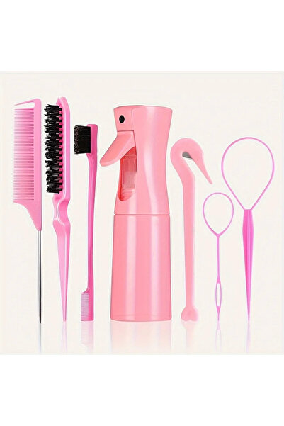 Choice 7pcs Pink Set 7pcs/set Hair Beauty Accessories Bristle Rat Tail Edge C...