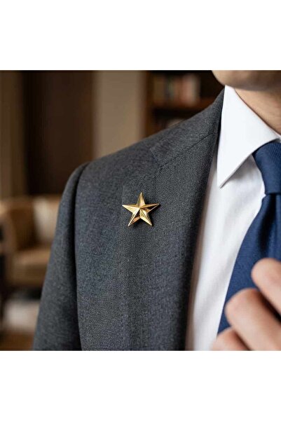 meridox Gold Renk Metal Yıldız Yaka Rozeti 1 Adet