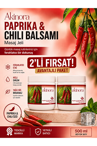 Akinora Kırmızı Biberli Masaj Jeli - Isıtıcı Etkili Yoğun Bakım Kremi (Chili ...