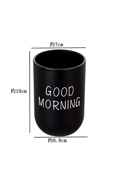 Choice12 Good morning Black Washbasin Cups, Couple Mouthwash Cups, Bathroom C...