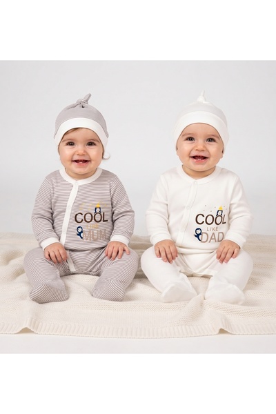 Bebelanka 100% Cotton 2-Piece Newborn Baby Romper Set with Hat – Cool Like Da...