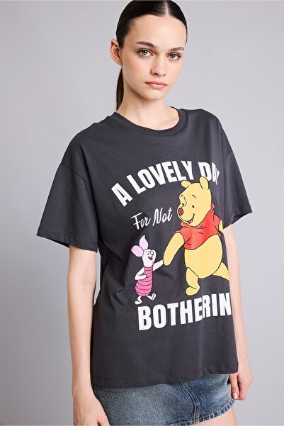 DeFacto Μπλουζάκι Disney Winnie The Pooh και Piglet με στάμπα, μεγάλου μεγέθο...