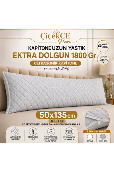 Çiçekce Home evinize renk katar Yastık Kapitone uzun yastık 50x135 cm %100 bo...