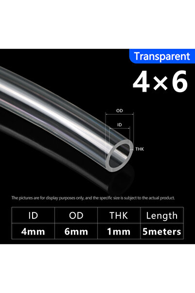 Choice6 4x6mm Clear 5Meters Yellow/Clear TPU Fuel Gas Hose ID 2/2.5/3/4/5/6/7...