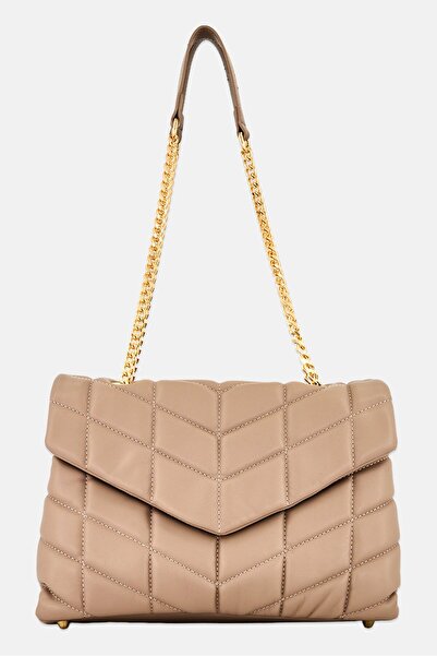 AMICA Women Brand Logo Shoulder Bag, Taupe