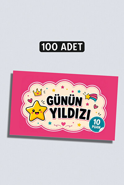 Metranya Günün Yıldızı Başarı Kartı 100 Adet, Öğrenci Motivasyon Kartları Tak...