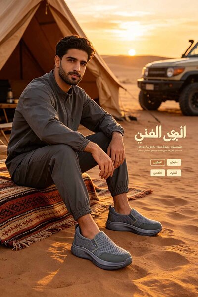 SoftSole KSA Men’s Black Slip‑On Walking Shoes, Diamond‑Shaped Breathable Mes...