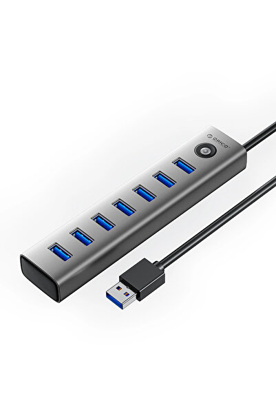 Orico Hub 7 porturi USB-A 3.0 USB-C pentru PC și laptop 5V/3A 1M Încărcător r...