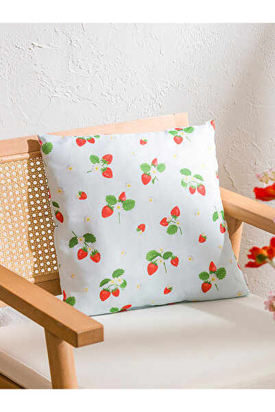 LC Waikiki Nevavm Farkıyla Strawberry Patterned Throw Pillow 45X45 cm