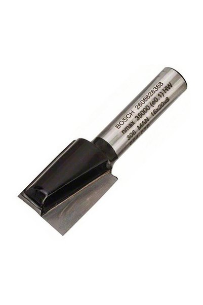Bosch 2-Flute Groove Router Bit 16x20x51 mm, 8 mm Shank, Wood, Plastic, Mineral