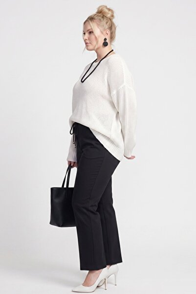 Kayra Relaxed Fit Rayon Trousers Black