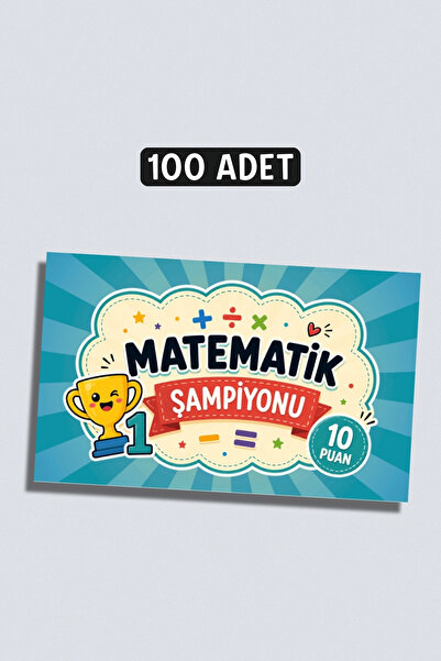 Metranya Matematik Şampiyonu Başarı Kartı 100 Adet, Öğrenci Motivasyon Kartları Takdir Kartı Ödül Kartları Öğrenci Başarı Kartı Öğrenci Hediye Kartı Ders Çalışma Teşvik Kartı Çocuklar İçin Motivasyon Kartı Set