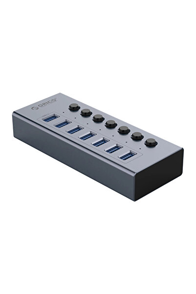 Orico Hub 7X USB-A 3.0 pentru laptop cu întrerupătoare, încărcare rapidă