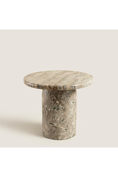 Chakra Silver Travertine Dekoratif Küçük Stand Natural
