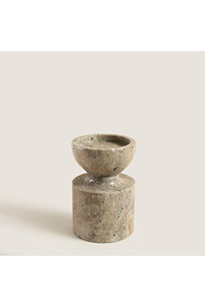 Chakra Silver Travertine Aura Küçük Mumluk Natural