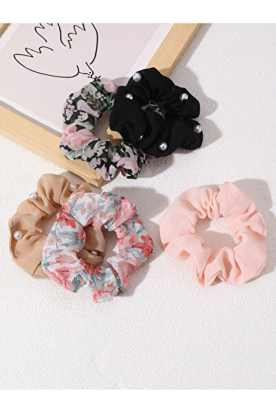 Take Two By Styli Set of 5 - Floral Print Hair Scrunchies