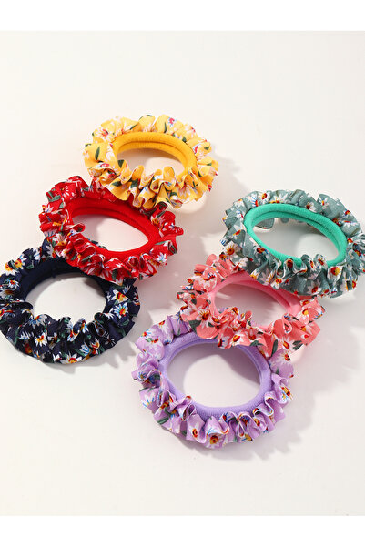 Take Two By Styli Set of 6 - Ruffle Flower Hair Ties