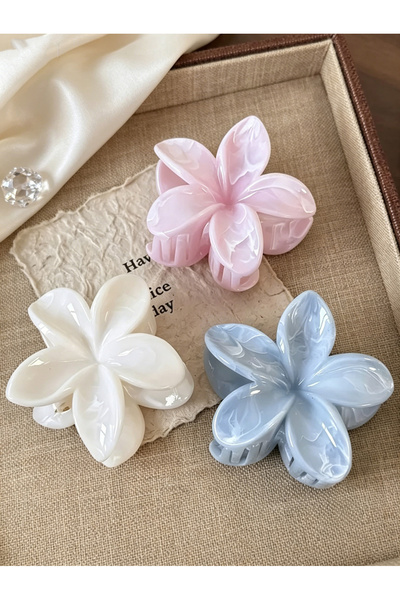 Take Two By Styli Set of 3 - Floral Marble Claw Clip