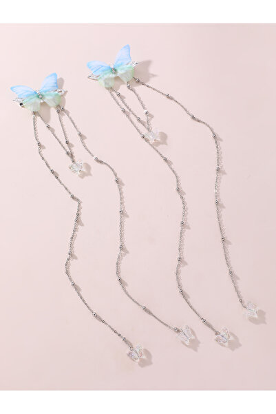 Take Two By Styli Set of 2 - Butterfly Decor Chain Hair Clips