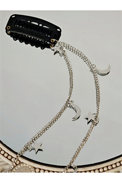 Take Two By Styli Star-Moon Drop Chain Hair Clip