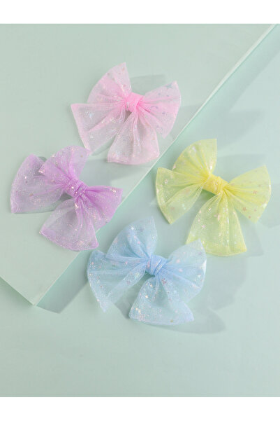 Take Two By Styli Set of 4 - Mesh Bow Clips
