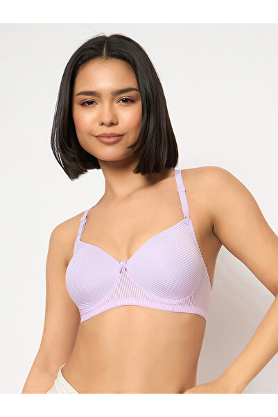 Clovia By Styli Purple Padded Non-Wired Full Coverage Self-Striped Multiway Bra