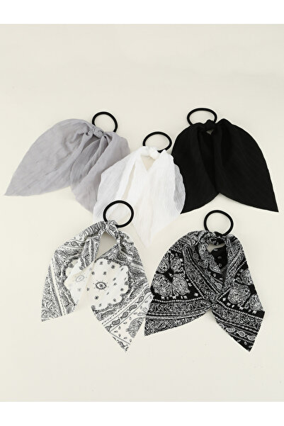 Take Two By Styli Set of 5 - Floral and Solid Hair Ties
