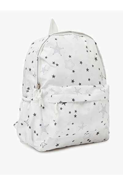 Styli Girls White Star Print Casual Backpack