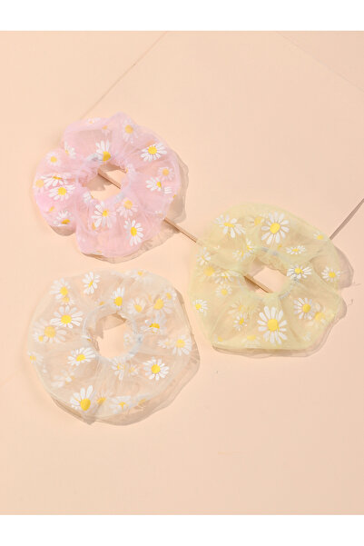 Take Two By Styli Set of 3 - Flower Hair Scrunchies
