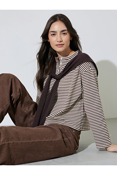 Styli Multi-Color Striped Long Sleeves T-Shirt