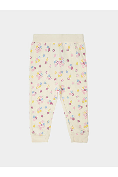 Styli Baby Girls Off White Floral Print Cotton Joggers
