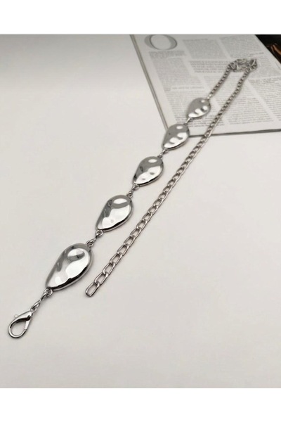 MODAM HİFA Silver Chain Belt Dress Belt Shirt Belt Coat Belt