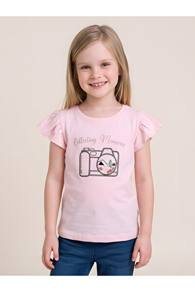 JUNIORLOOM By Styli Girls Regular Frill Sleeve Graphic T-Shirt