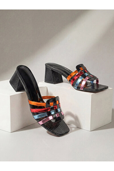Take Two By Styli Strappy Woven Block Heel Sandals