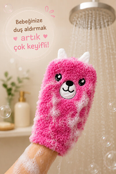 Genel Markalar Bebek ve Çocuklar İçin Peluş Duş Kesesi Ayıcık Desenli Banyo K...