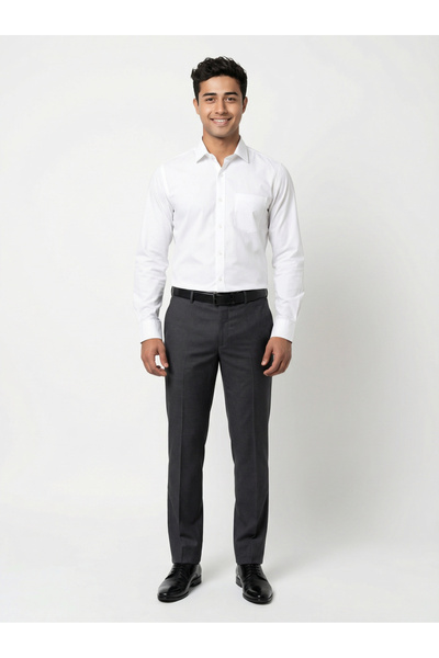 TURTLE By Styli White Solid Long Sleeves Shirt