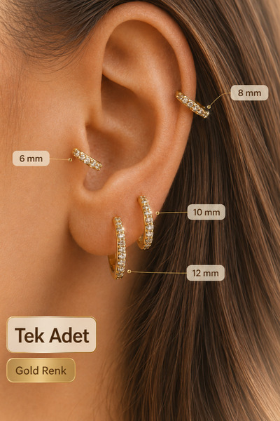 Sacce Scarves&Accessories Zirkon Taşlı Halka Piercing Tragus Helix Conch Kıkı...