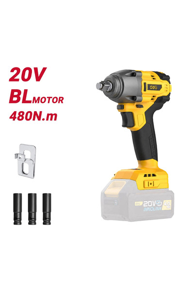 Deli Ασύρματο κρουστικό κατσαβίδι DC235Z, χωρίς ψήκτρες, 20V, 480N.m, 1/2 "
