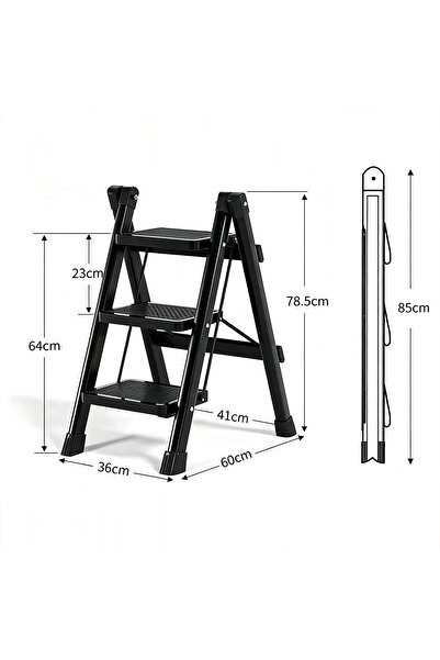 Vitakit Folding Step Ladder, Household A‑Frame Ladder, Indoor Anti‑Slip 4‑Ste...