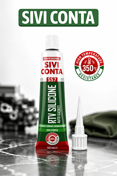 Badem10 S57 50 ml Kırmızı RTV Sıvı Conta 350°C Yüksek Isıya Dayanıklı Silikon...