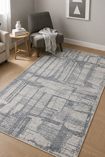 Chilai Home Gua Grey Makinede Yıkanabilir Kaymaz Taban Leke Tutmaz Dijital Salon Halısı Mutfak Halısı ve Yolluk