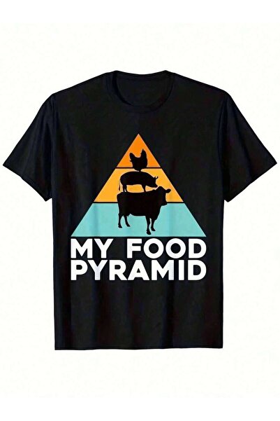 25W My Food Pyramid Funny Carnivore Cow Pig Chicken Retro T Shirt Suitable Fo...