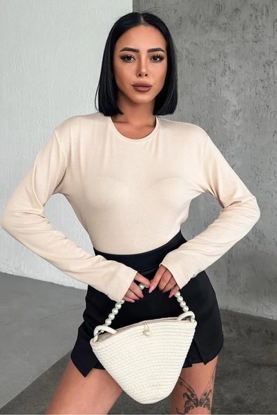 Generic Brand Comfortable and Stylish Long Sleeve Crew Neck Lycra Viscose Com...