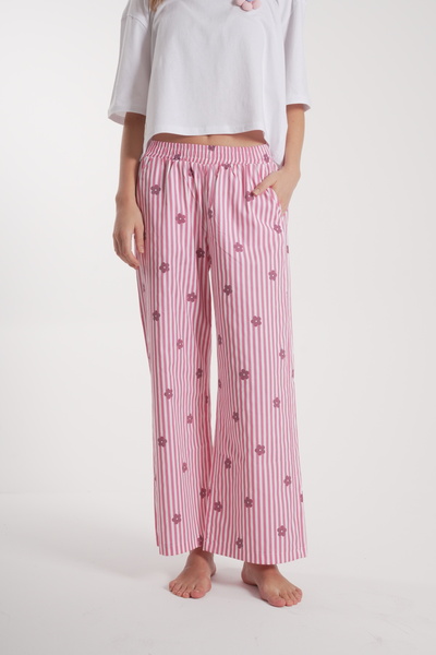 COLORDS Women's Floral Detail Long Pajama Set