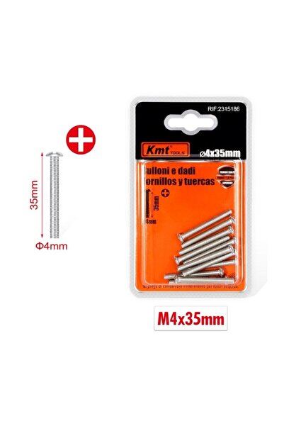 KMT Tools Machine screws 11 pieces, size M4 × 35 mm, cross recessed head made...