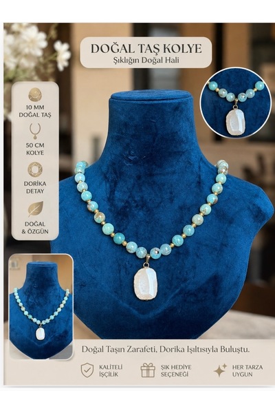 Leyandoğaltaş 50 cm 10 mm Natural Stone Design Necklace – Special Design Styl...