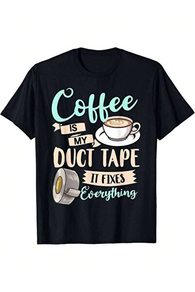 26LIK Coffee Duct Tape Funny Caffeine Espresso 180G 100% Cotton Printed Short...