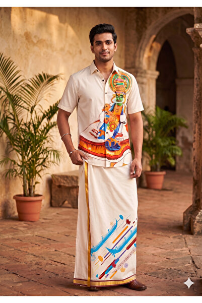 TOM SMITH Dhoti & Short Sleeve Shirt Set B6 RMSNONM004