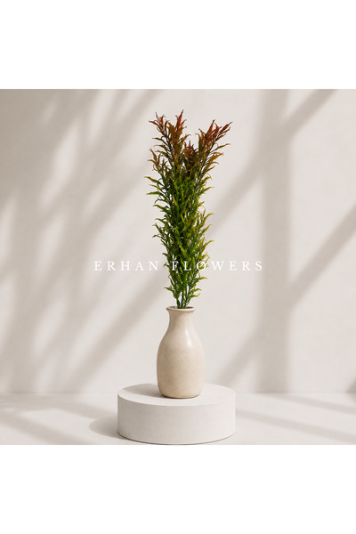 ERHAN FLOWERS YAPAY BİBERİYE DEMETİ KIRMIZILI - DEKORATİF VAZO İÇİ SONBAHAR D...