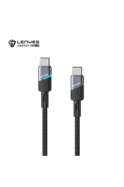 Leneys كابل شحن سريع بقوة 60 واط |   كابل USB-C إلى USB-C مضفر |   كابل Type-...